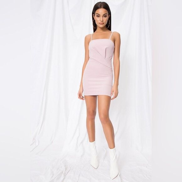 Superdown Mauve Bodycon Mini Dress Small Pink Spaghetti Strap Revolve Cocktail - Picture 2 of 9